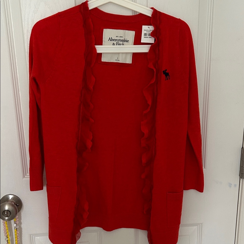 Abercrombie & Fitch Vibrant Red Cardigan